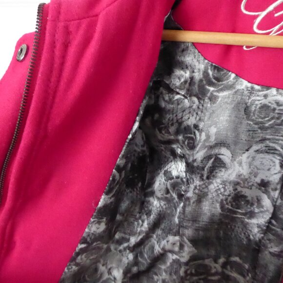 GUESS XS Fuchsia Hot Pink Wool Blend Peacoat - Picture 9 of 11